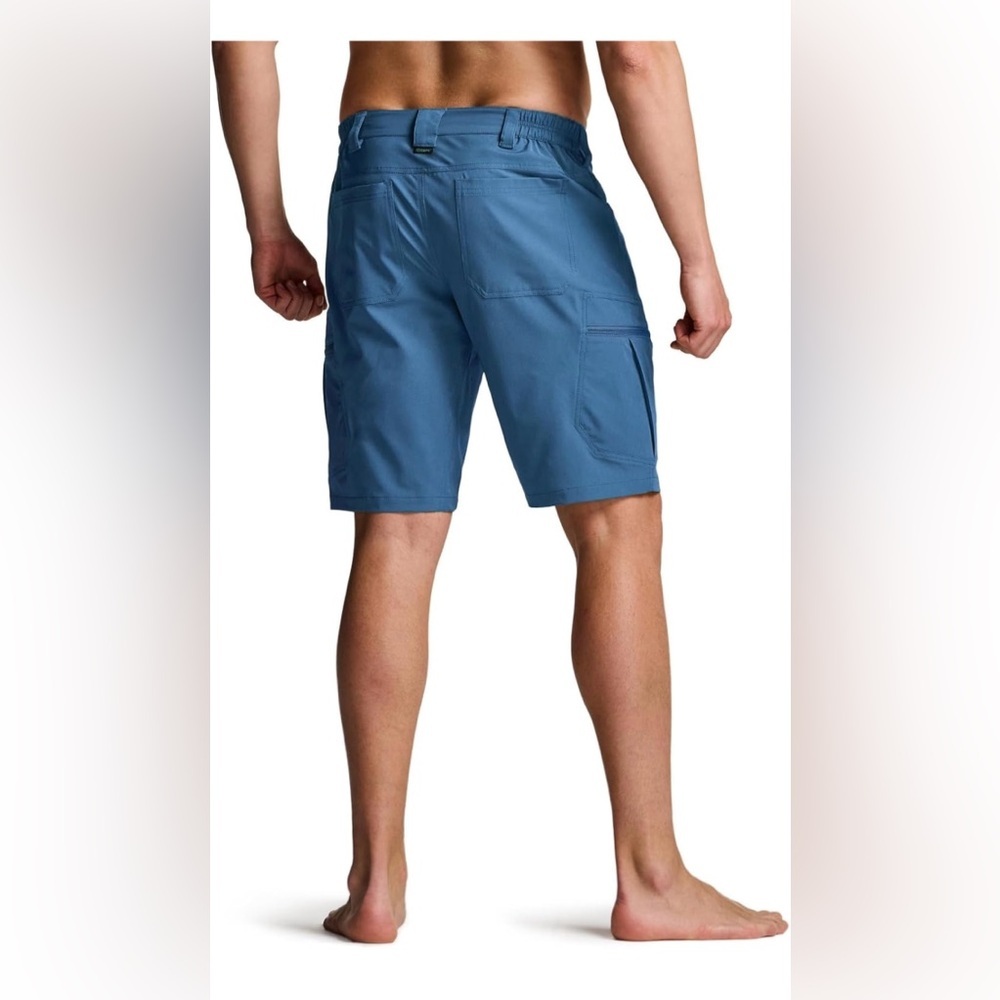 CQR Men's Quick Dry Stretch Hiking Cargo Shorts, Lightweight Water Resistant - Picture 3 of 10